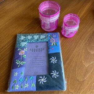 Seventh Sense Boho Beaded Picture Frame w/Two Votive Holders - Holds 3” x 5”